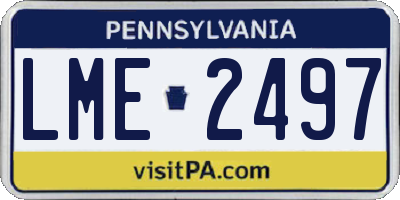 PA license plate LME2497
