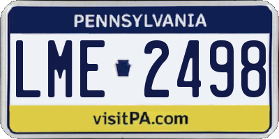 PA license plate LME2498