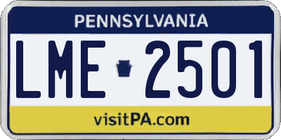 PA license plate LME2501