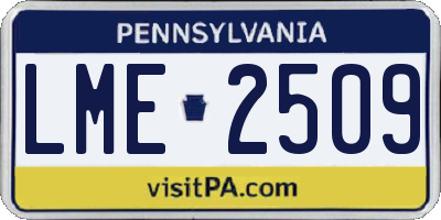 PA license plate LME2509