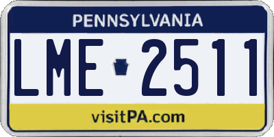 PA license plate LME2511