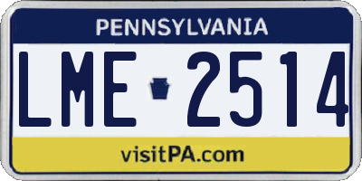 PA license plate LME2514