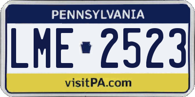 PA license plate LME2523