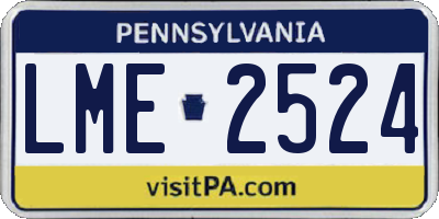 PA license plate LME2524
