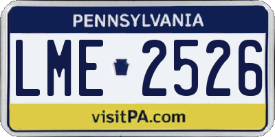 PA license plate LME2526