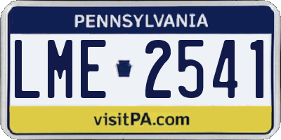 PA license plate LME2541