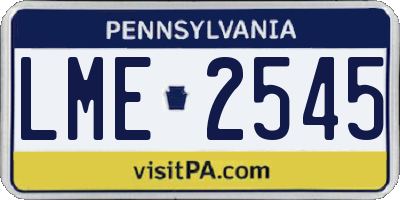PA license plate LME2545