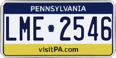 PA license plate LME2546