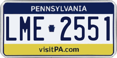 PA license plate LME2551