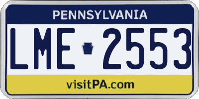 PA license plate LME2553