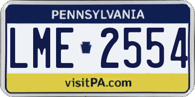 PA license plate LME2554