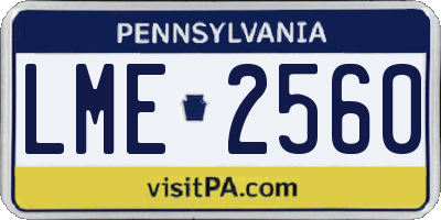 PA license plate LME2560