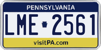 PA license plate LME2561