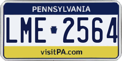 PA license plate LME2564