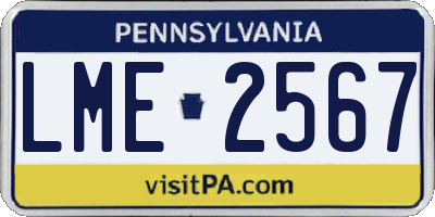 PA license plate LME2567