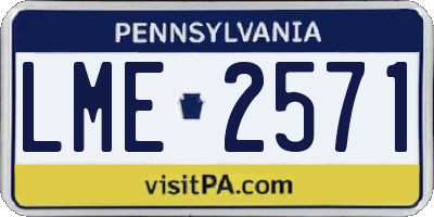 PA license plate LME2571