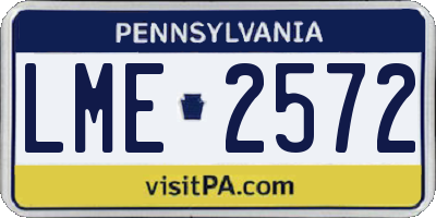 PA license plate LME2572