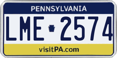 PA license plate LME2574