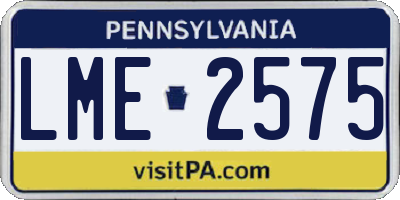 PA license plate LME2575