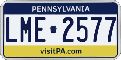 PA license plate LME2577