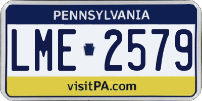 PA license plate LME2579