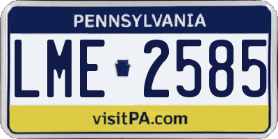 PA license plate LME2585