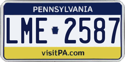PA license plate LME2587