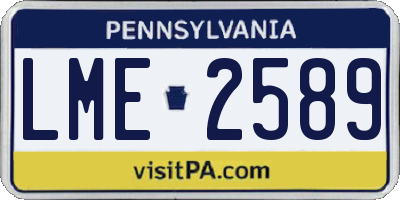 PA license plate LME2589
