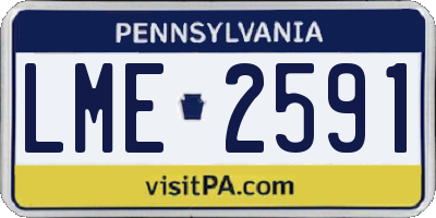 PA license plate LME2591