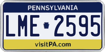 PA license plate LME2595