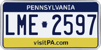 PA license plate LME2597