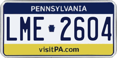 PA license plate LME2604