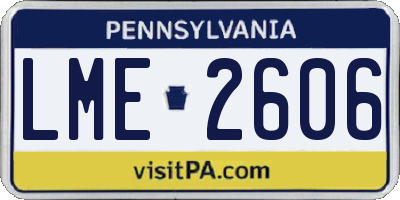 PA license plate LME2606