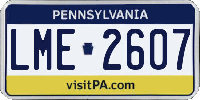 PA license plate LME2607