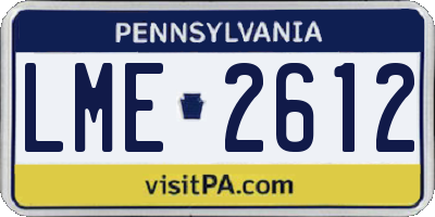 PA license plate LME2612