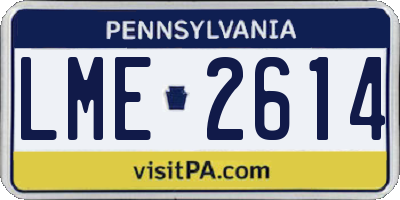 PA license plate LME2614