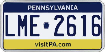 PA license plate LME2616