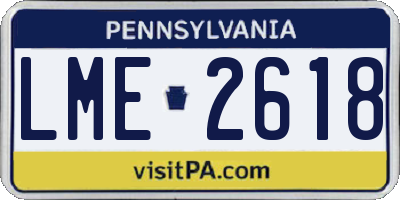 PA license plate LME2618