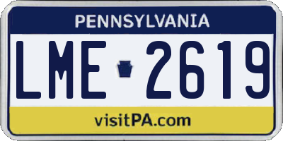 PA license plate LME2619
