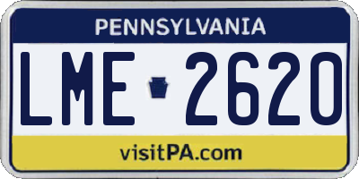 PA license plate LME2620