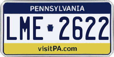 PA license plate LME2622