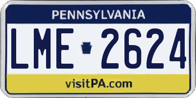 PA license plate LME2624