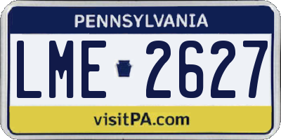 PA license plate LME2627