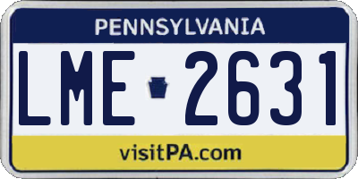PA license plate LME2631