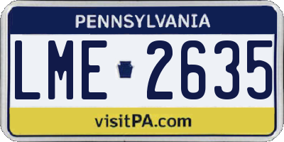 PA license plate LME2635