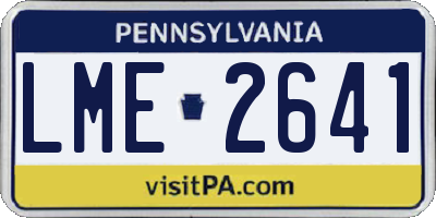 PA license plate LME2641