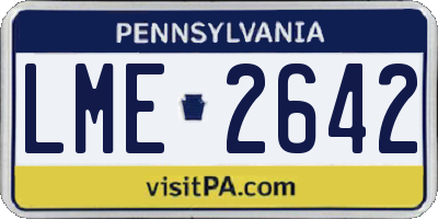 PA license plate LME2642
