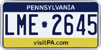 PA license plate LME2645