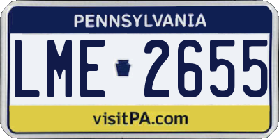 PA license plate LME2655