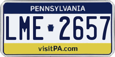 PA license plate LME2657